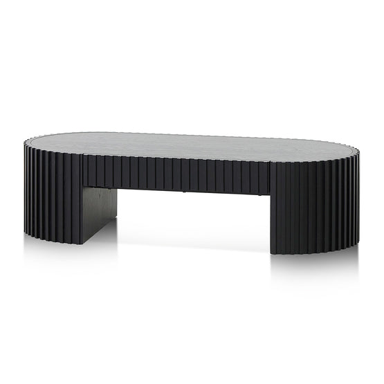 Maggie 1.3m Oval Coffee Table - Full Black Oak Coffee Table Century-Core   