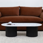 Elino 1.3m Marble Coffee Table - Black Coffee Table Dwood-Core