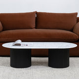 Elino 1.3m Marble Coffee Table - Black Coffee Table Dwood-Core