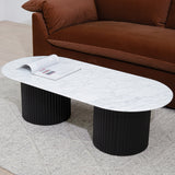 Elino 1.3m Marble Coffee Table - Black Coffee Table Dwood-Core