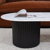 Elino 1.3m Marble Coffee Table - Black Coffee Table Dwood-Core