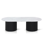 Elino 1.3m Marble Coffee Table - Black