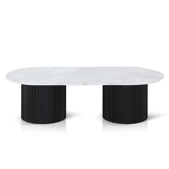 Elino 1.3m Marble Coffee Table - Black