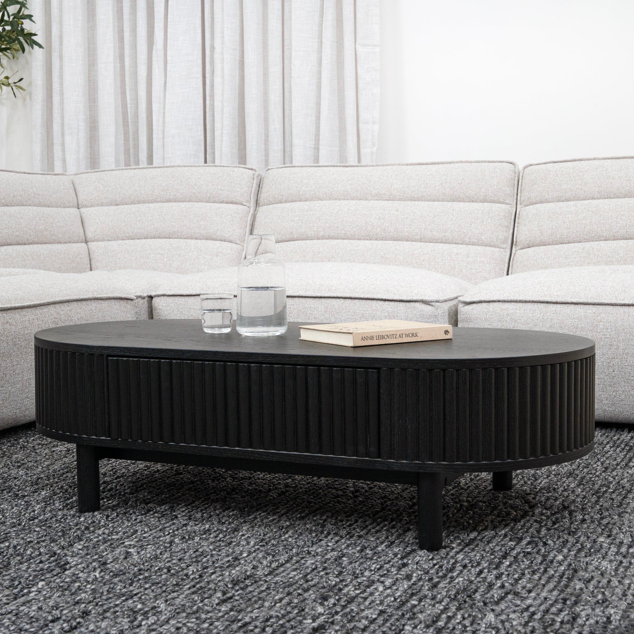 Melita 1.2m Coffee Table - Full Black Coffee Table KD-Core