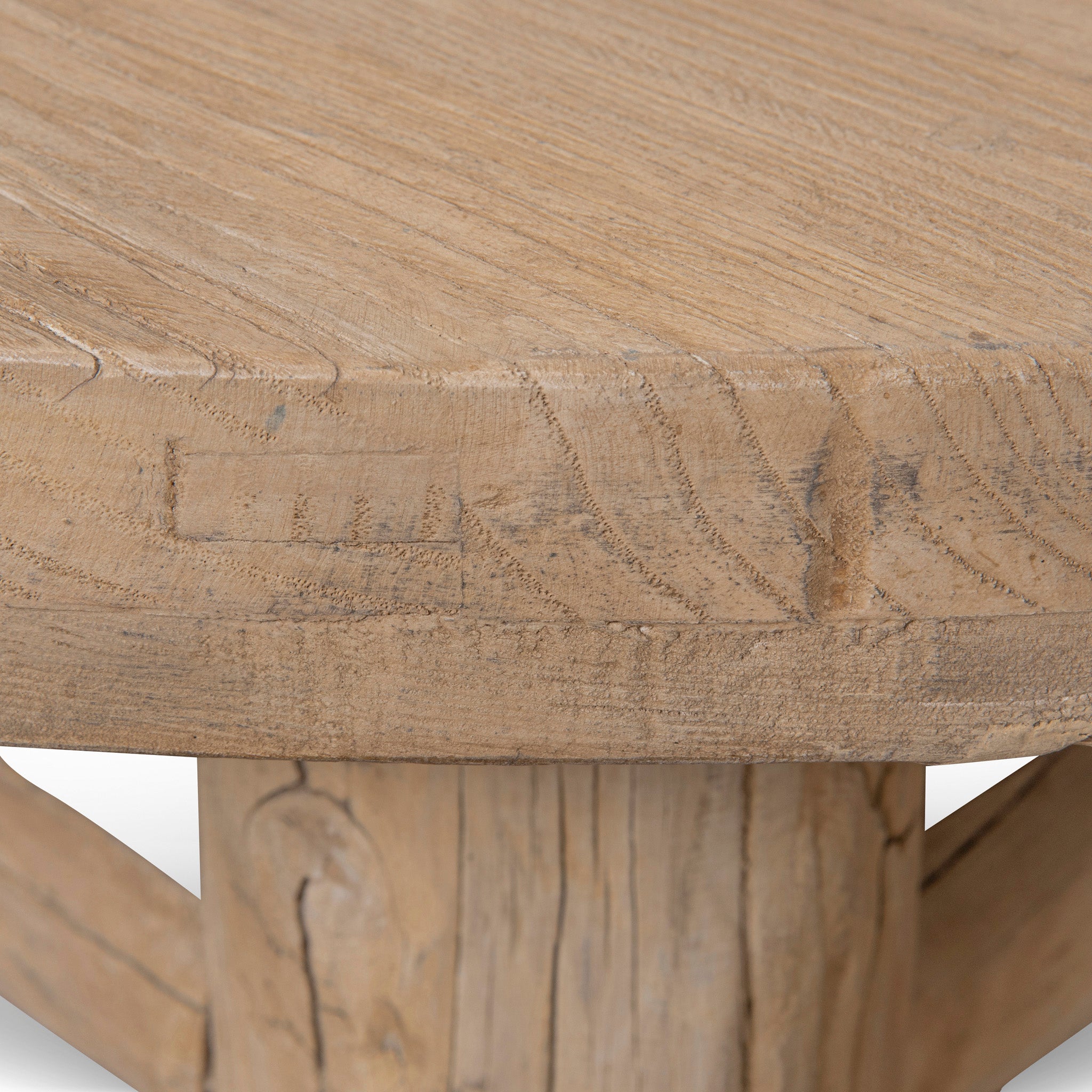 Freeman 100cm Elm Round Coffee Table - Natural Coffee Table Nasa-Core