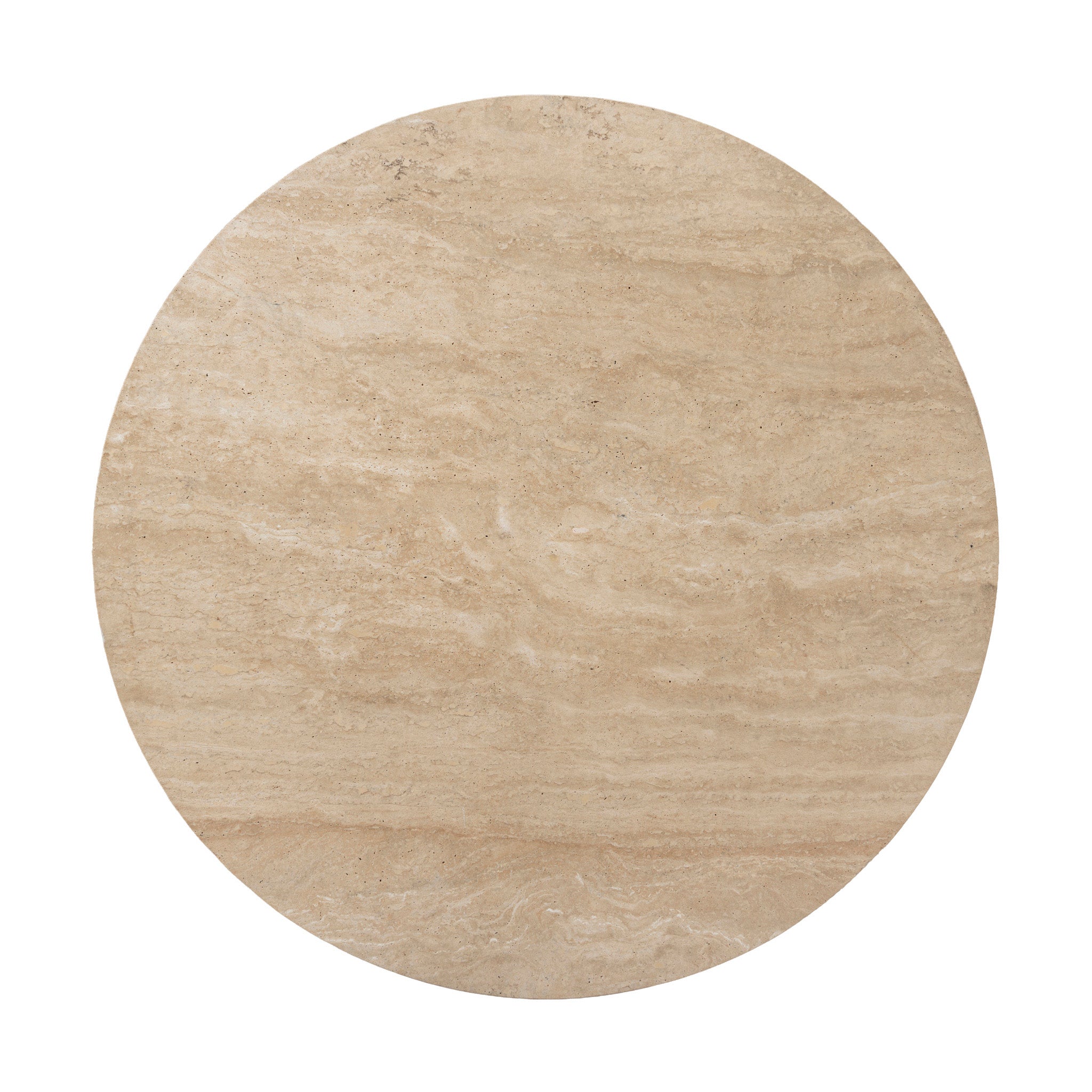 Ex Display - Agosti Travertine Marble 100cm Round Coffee Table - Light Natural Elm Coffee Table Nicki-Core