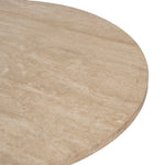 Ex Display - Agosti Travertine Marble 100cm Round Coffee Table - Light Natural Elm Coffee Table Nicki-Core