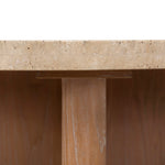 Ex Display - Agosti Travertine Marble 100cm Round Coffee Table - Light Natural Elm Coffee Table Nicki-Core