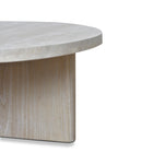 Ex Display - Agosti Travertine Marble 100cm Round Coffee Table - White Wash Coffee Table Nicki-Core   
