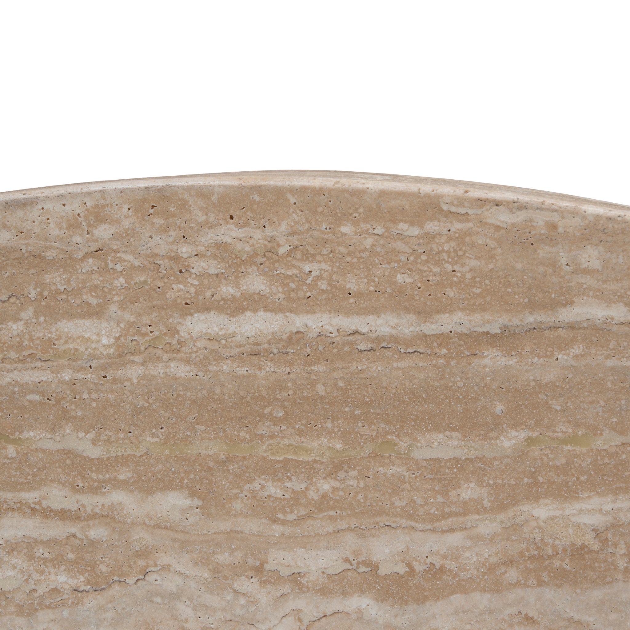 Agosti Travertine Marble 100cm Round Coffee Table - White Wash Coffee Table Nicki-Core