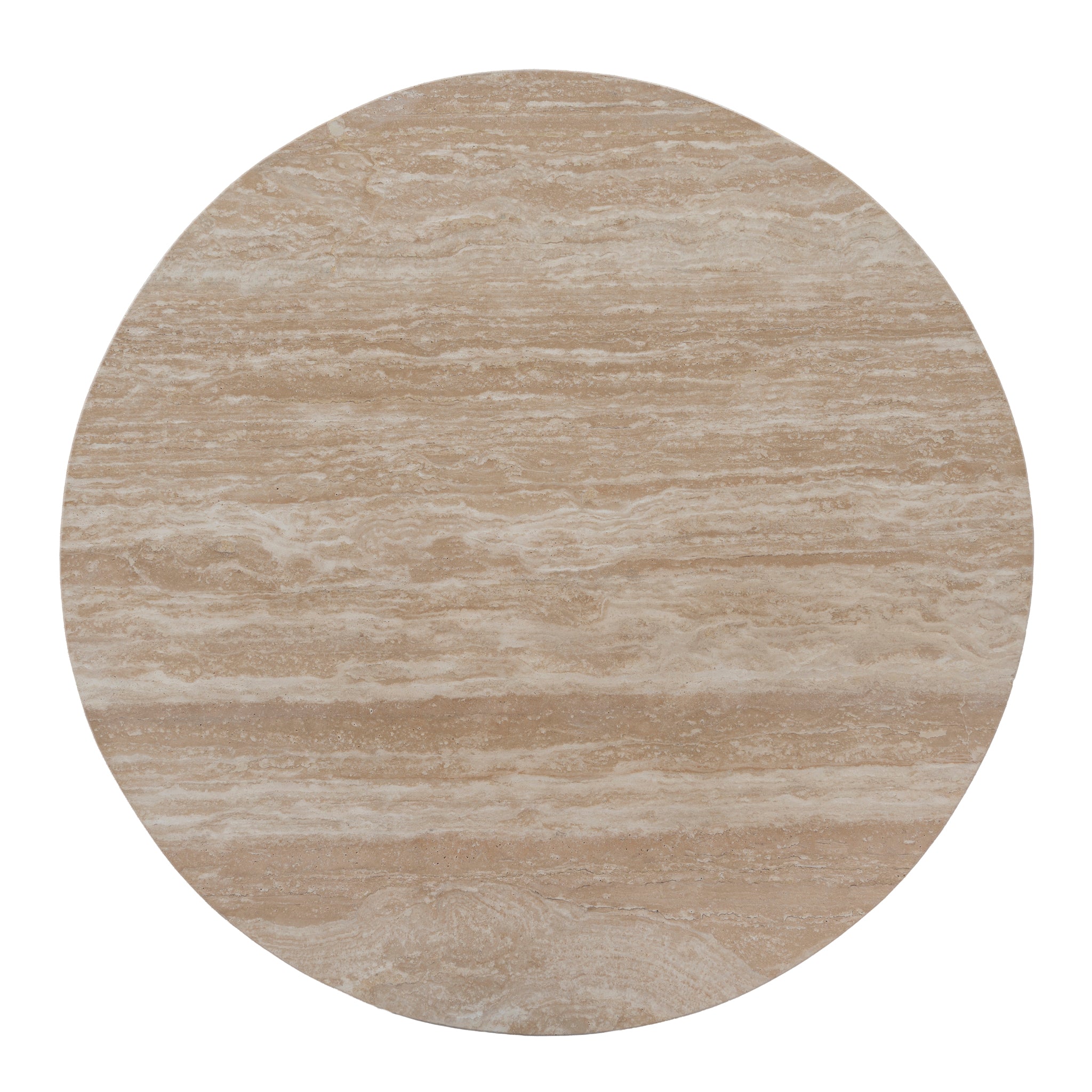 Agosti Travertine Marble 100cm Round Coffee Table - White Wash Coffee Table Nicki-Core