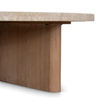 Agosti Travertine Marble 100cm Round Coffee Table - White Wash Coffee Table Nicki-Core