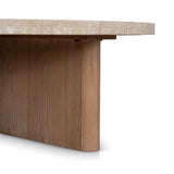 Agosti Travertine Marble 100cm Round Coffee Table - White Wash Coffee Table Nicki-Core