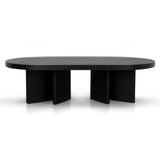 Roshan 1.3m Pill Shape Coffee Table - Textured Espresso Black Coffee Table Valerie-Core