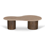Moreno 1.2m Travertine Top Coffee Table - Walnut Coffee Table Rebhi-Core   