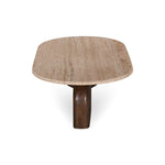 Erkin 1.2m Travertine Top Oval Coffee Table - Walnut Coffee Table Rebhi-Core   