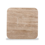 Omran 90cm Travertine Top Coffee Table - Walnut Coffee Table Rebhi-Core   