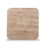 Omran 90cm Travertine Top Coffee Table - Walnut Coffee Table Rebhi-Core   