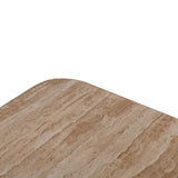 Omran 90cm Travertine Top Coffee Table - Walnut Coffee Table Rebhi-Core   