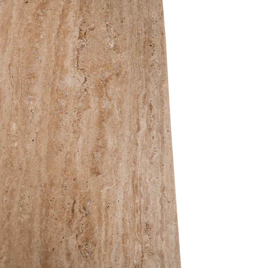 Sorina 1.2m Travertine Top Coffee Table - White Base Coffee Table Rebhi-Core   