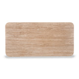 Sorina 1.2m Travertine Top Coffee Table - White Base Coffee Table Rebhi-Core   