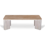 Sorina 1.2m Travertine Top Coffee Table - White Base Coffee Table Rebhi-Core   