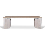 Sorina 1.2m Travertine Top Coffee Table - White Base Coffee Table Rebhi-Core   