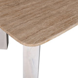 Sorina 1.2m Travertine Top Coffee Table - White Base Coffee Table Rebhi-Core   