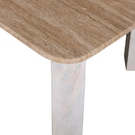Sorina 1.2m Travertine Top Coffee Table - White Base Coffee Table Rebhi-Core   