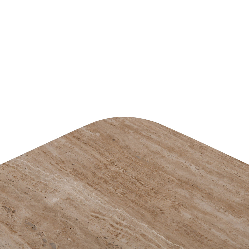 Omran 90cm Travertine Top Coffee Table - White Coffee Table Rebhi-Core   