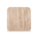 Omran 90cm Travertine Top Coffee Table - White Coffee Table Rebhi-Core   