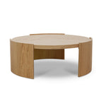 Ex Display - Tamera 100cm Wooden Round Coffee Table - Natural Coffee Table Century-Core   