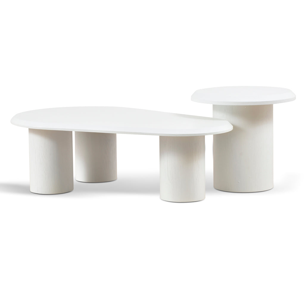 Ex Display - Chen Nested Table - Full White Table Set Century-Core