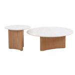 Zafar Nested Travertine Coffee Table - Natural Coffee Table Dwood-Core   