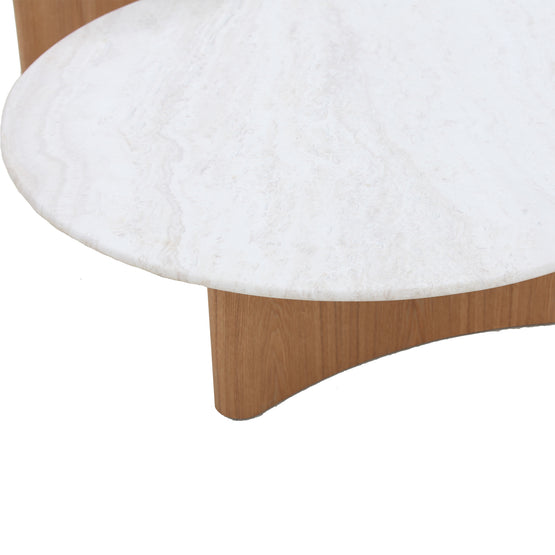 Zafar Nested Travertine Coffee Table - Natural Coffee Table Dwood-Core   