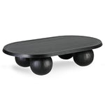 Ex Display - Maxine 1.4m Elm Oval Coffee Table - Full Black Coffee Table Nicki-Core