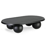 Ex Display - Maxine 1.4m Elm Oval Coffee Table - Full Black Coffee Table Nicki-Core