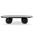 Ex Display - Maxine 1.4m Elm Oval Coffee Table - Full Black Coffee Table Nicki-Core
