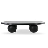 Ex Display - Maxine 1.4m Elm Oval Coffee Table - Full Black Coffee Table Nicki-Core