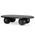 Ex Display - Maxine 1.4m Elm Oval Coffee Table - Full Black Coffee Table Nicki-Core