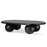 Ex Display - Maxine 1.4m Elm Oval Coffee Table - Full Black Coffee Table Nicki-Core