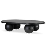 Ex Display - Maxine 1.4m Elm Oval Coffee Table - Full Black Coffee Table Nicki-Core