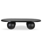 Ex Display - Maxine 1.4m Elm Oval Coffee Table - Full Black Coffee Table Nicki-Core