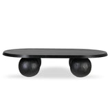 Ex Display - Maxine 1.4m Elm Oval Coffee Table - Full Black Coffee Table Nicki-Core