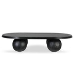 Ex Display - Maxine 1.4m Elm Oval Coffee Table - Full Black Coffee Table Nicki-Core