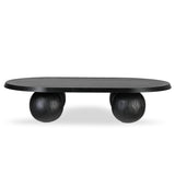 Ex Display - Maxine 1.4m Elm Oval Coffee Table - Full Black Coffee Table Nicki-Core