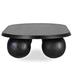 Ex Display - Maxine 1.4m Elm Oval Coffee Table - Full Black Coffee Table Nicki-Core