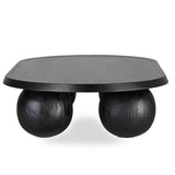 Ex Display - Maxine 1.4m Elm Oval Coffee Table - Full Black Coffee Table Nicki-Core