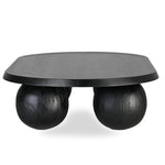Ex Display - Maxine 1.4m Elm Oval Coffee Table - Full Black Coffee Table Nicki-Core