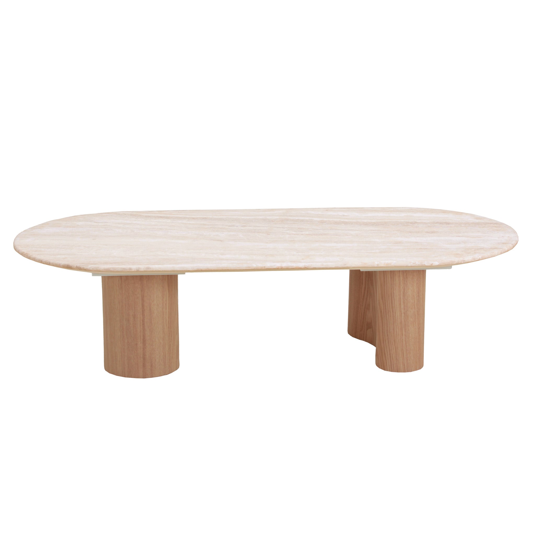 Ex Display - Nasim 1.5m Travertine Top Coffee Table - Natural Coffee Table Dwood-Core